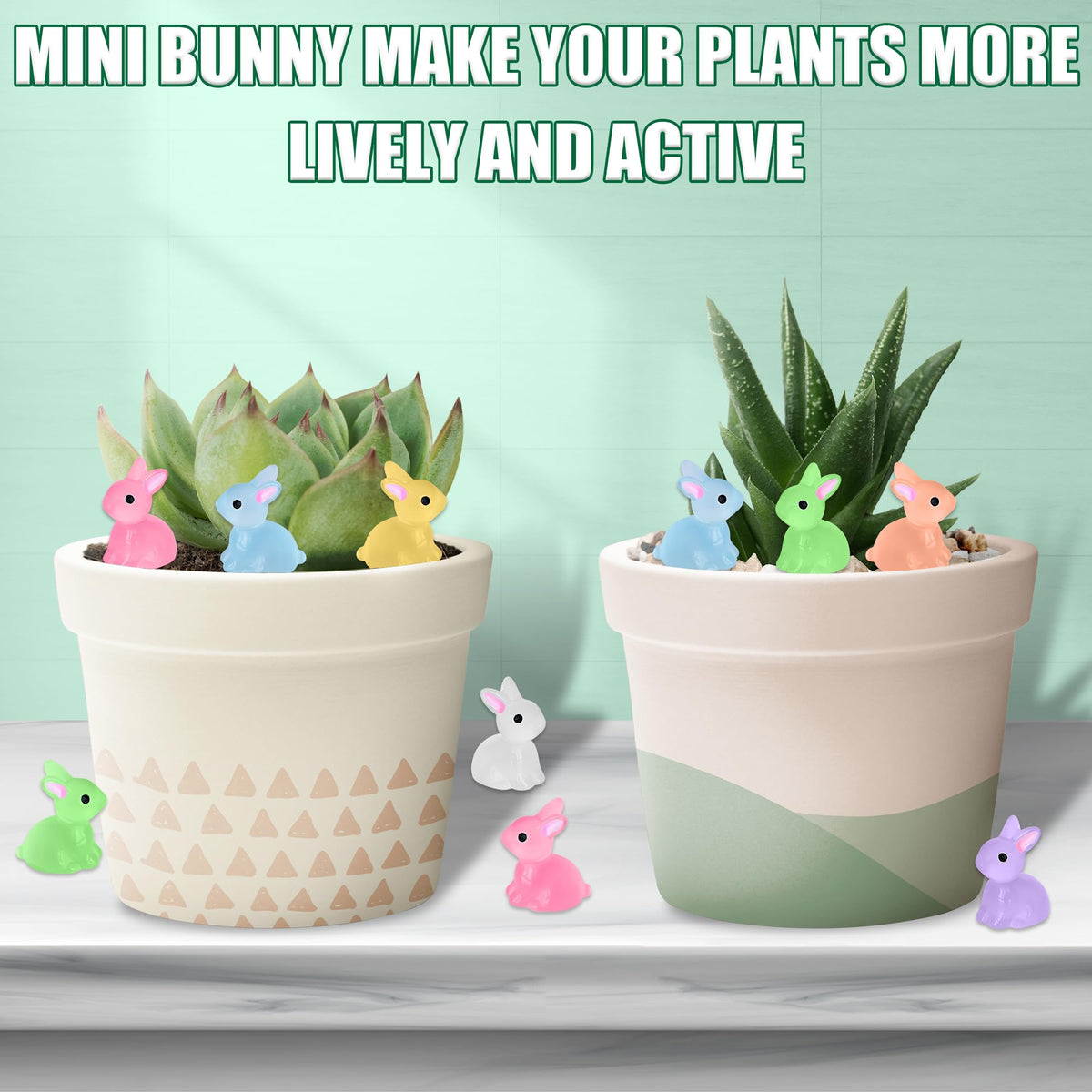 Yuronam tiny bunny helps create cozy micro landscape scenes.