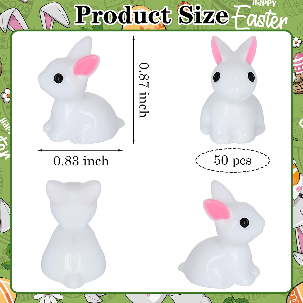 Yuronam resin bunny figurine with durable, vivid details.
