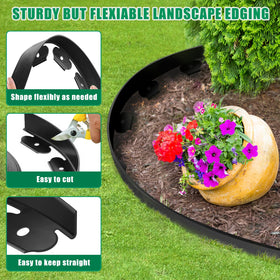 YUYIUS Edging Kit with stakes secures borders for year round garden protection.