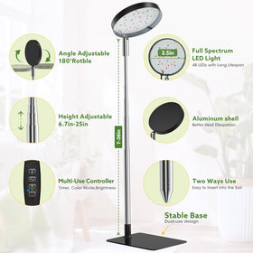 YUYMIKA full-spectrum 48 LEDs imitate natural sunlight for lush growth.