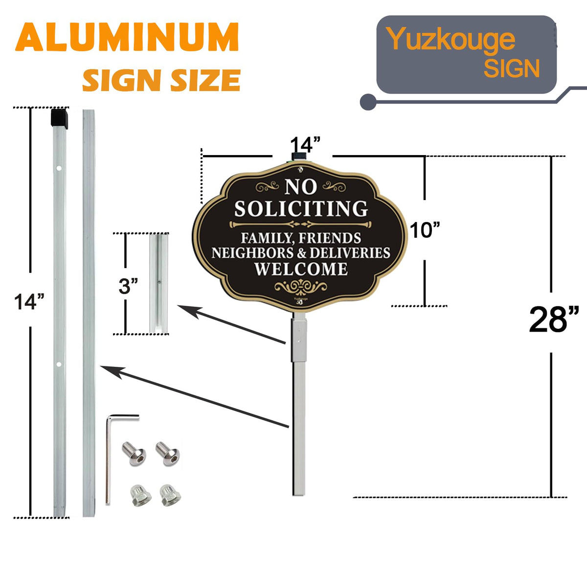Yuzkouge sign with detachable stake included for quick installation