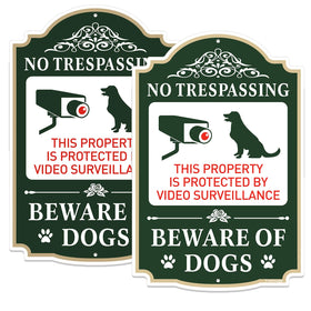 Yuzkouge no-trespassing sign dogs 12x8 inches for property visibility