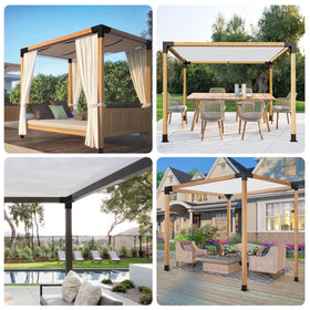 YVHFWOY outdoor pergola uses shown for balconies, patios, and arbors