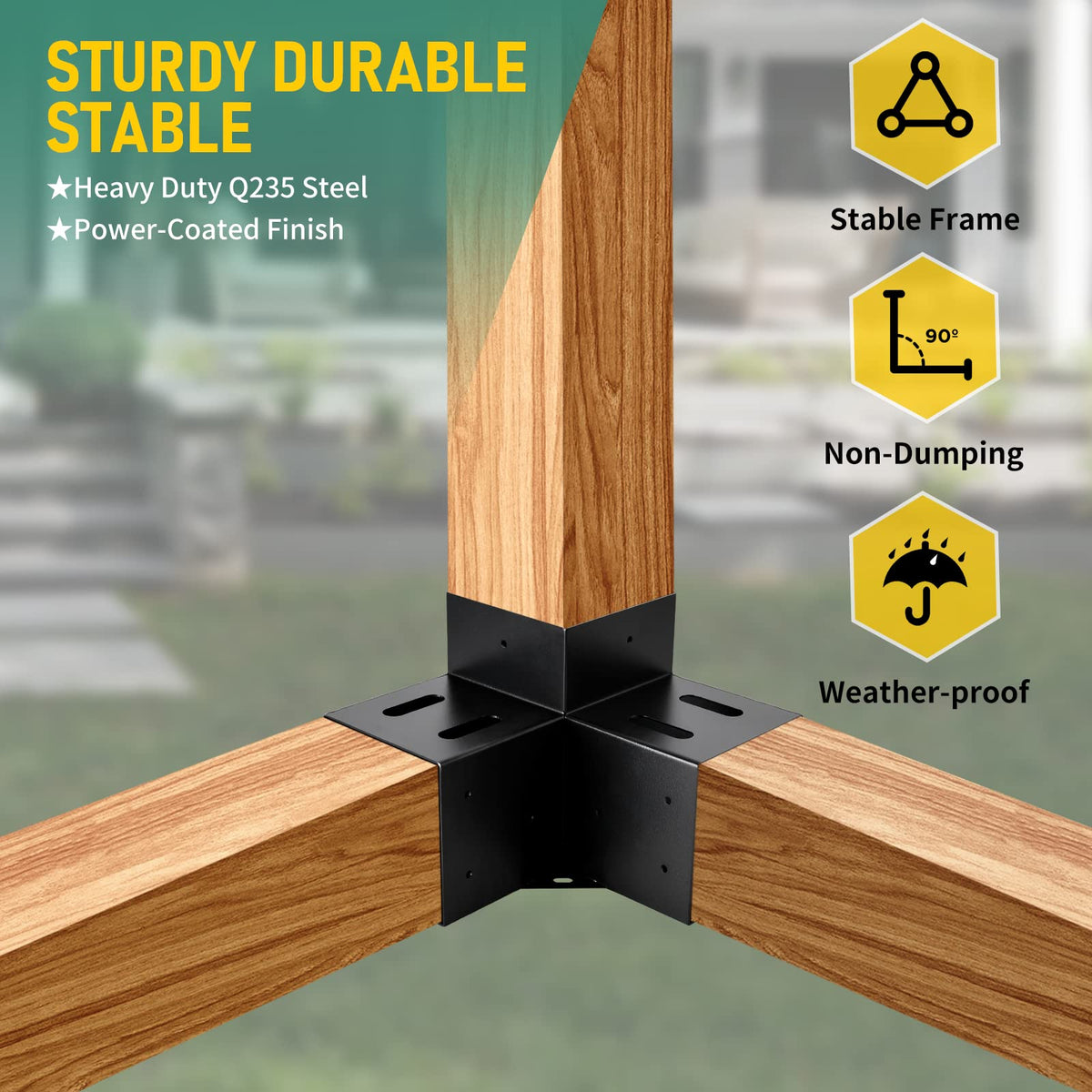 YVHFWOY powder-coated black finish protects against rust and weathering