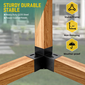 YVHFWOY powder-coated black finish protects against rust and weathering