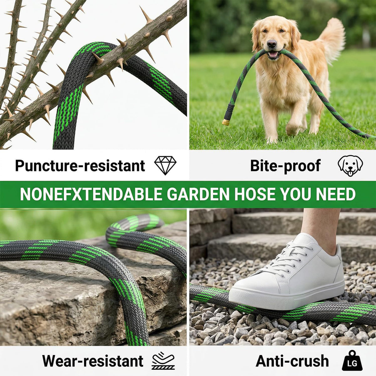 YWGGS versatile hose suitable for garden watering, car washing, and cleaning.