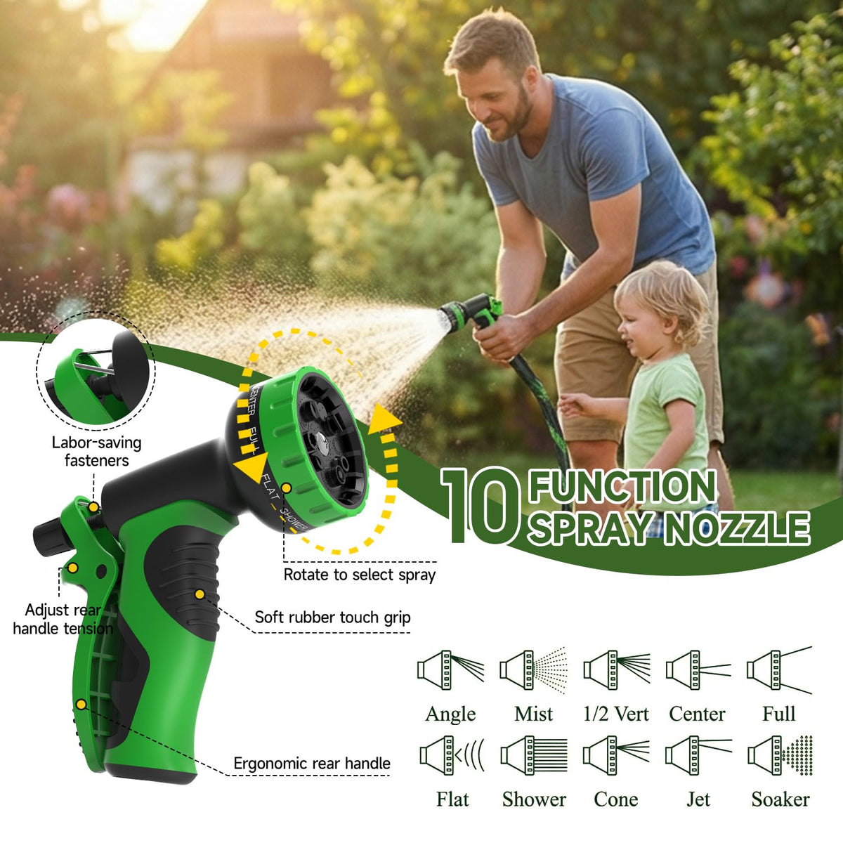 YWGGS ultra-lightweight hose enables easy handling and reduced strain during chores.