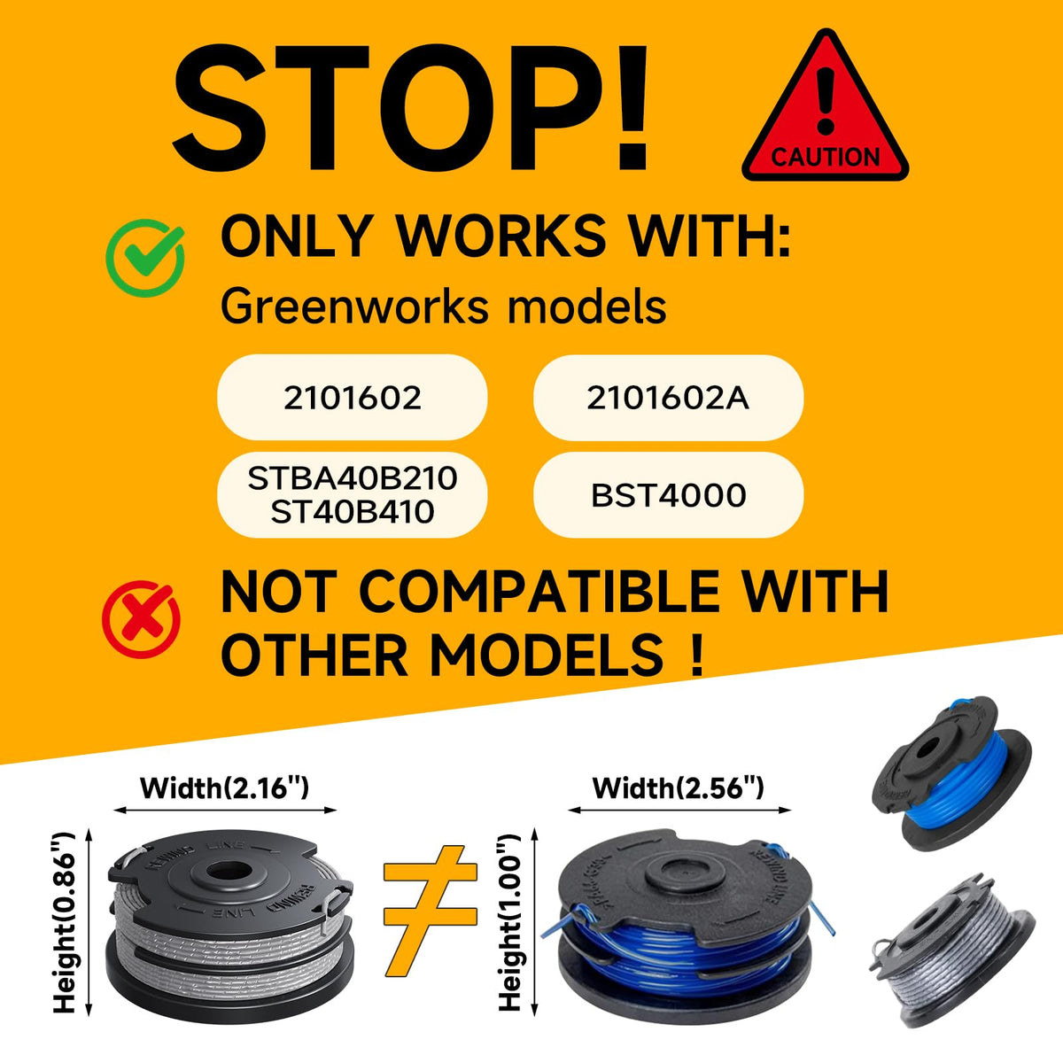 YWTESCH 0.065 inch trimmer line spool highlighting durable reinforced material