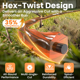 YWTESCH 0.105 inch line close-up suitable for versatile residential mowing.