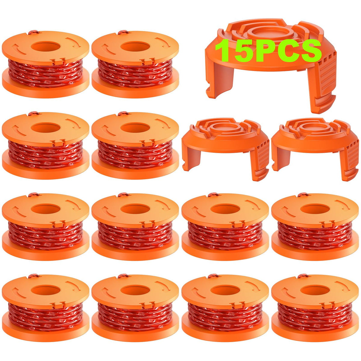 YWTESCH WA0010 15-pack spool package showing Worx compatibility