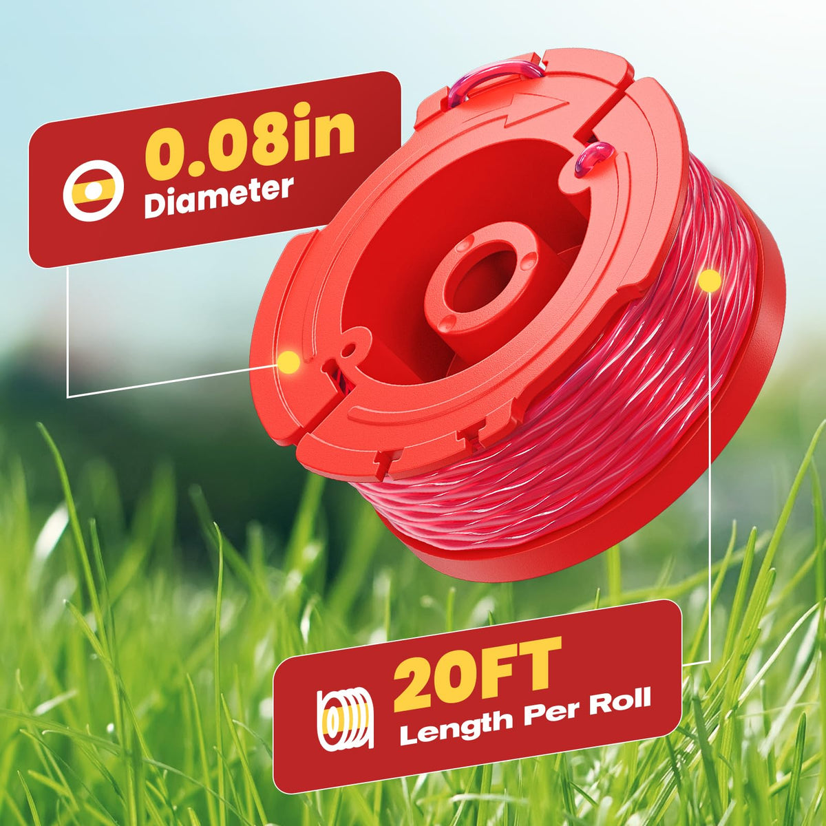 YWTESCH click-in spool design makes replacement simple