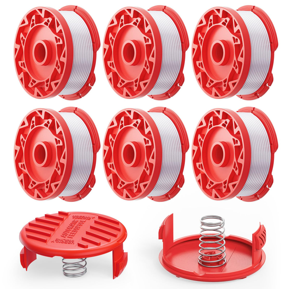 YWTESCH 8-pc preloaded weedeater string spool ready for quick Craftsman replacement