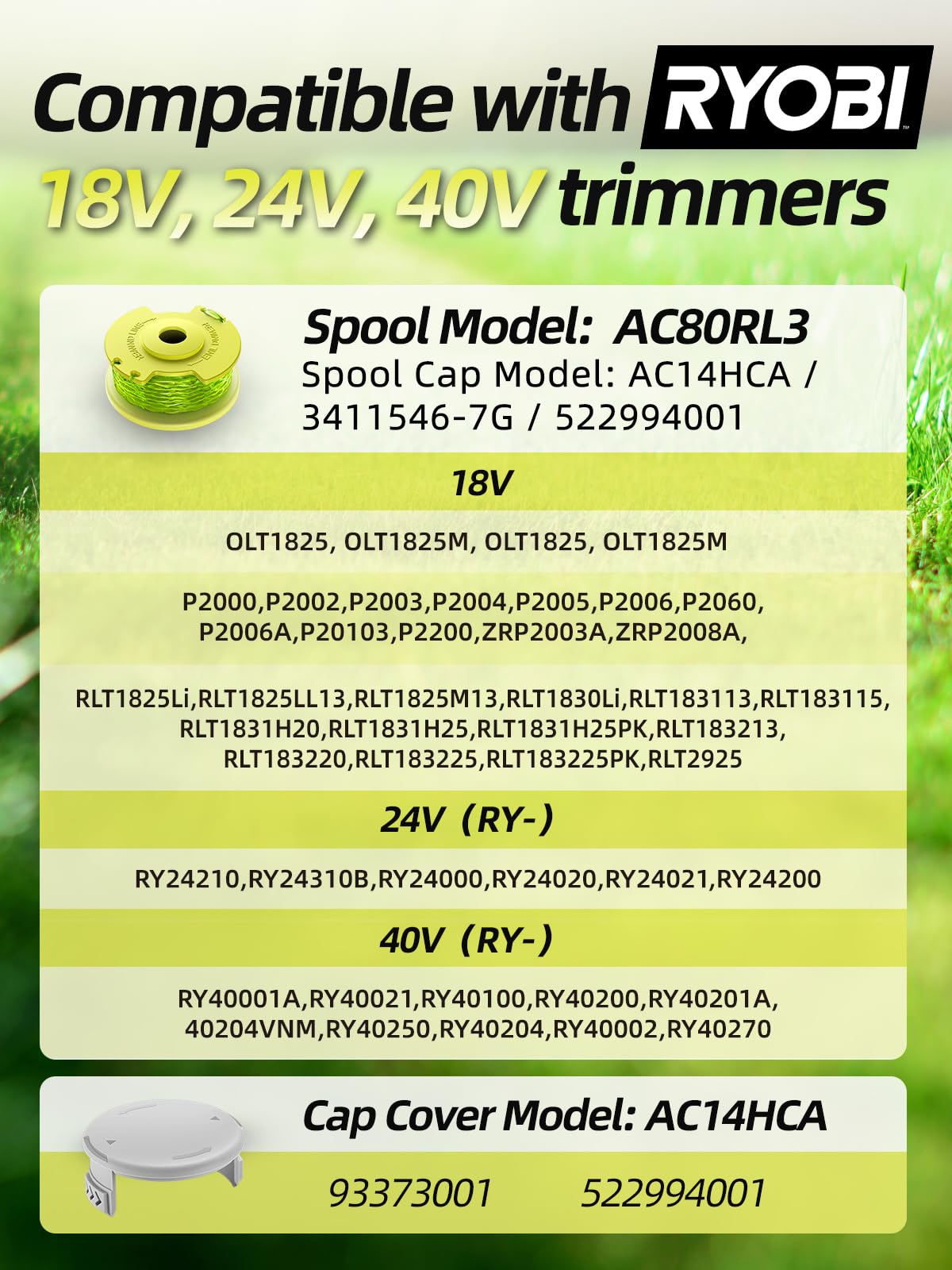 YWTESCH durable spools withstand high-speed weed wacker rotation.