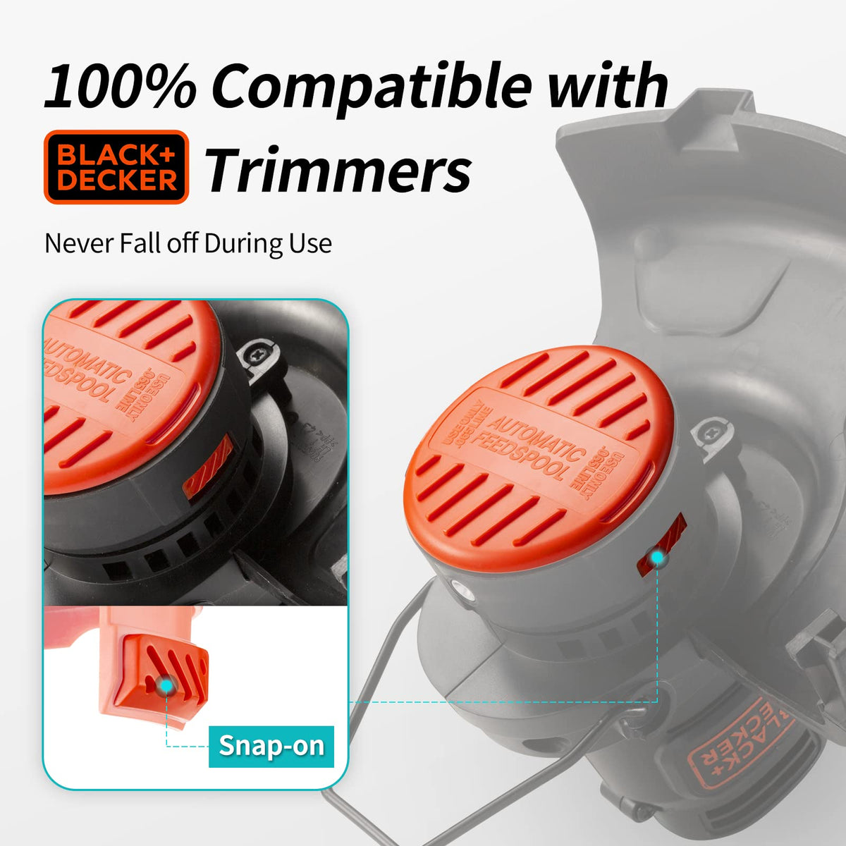 YWTESCH easy-install replacement kit for BLACK+DECKER trimmers; fast, tool-free swaps.