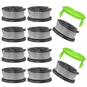 YWTESCH Greenworks spool pack 12 enables quick, drop-in refills for faster mowing.