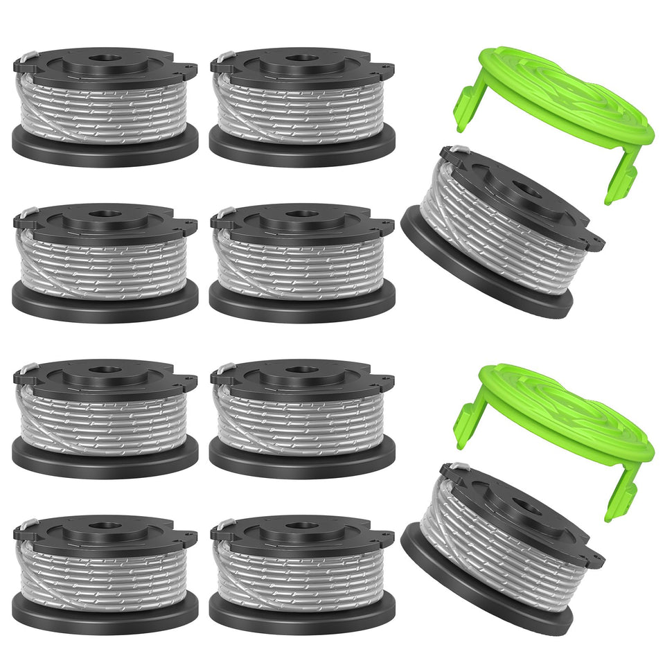 YWTESCH Greenworks spool pack 12 enables quick, drop-in refills for faster mowing.