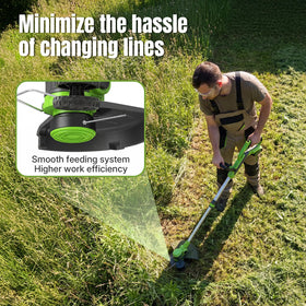 YWTESCH spool design reduces vibration for smoother trimming