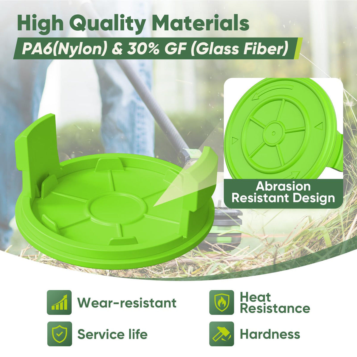 Anti-slip YWTESCH cap secures spool and reduces snags