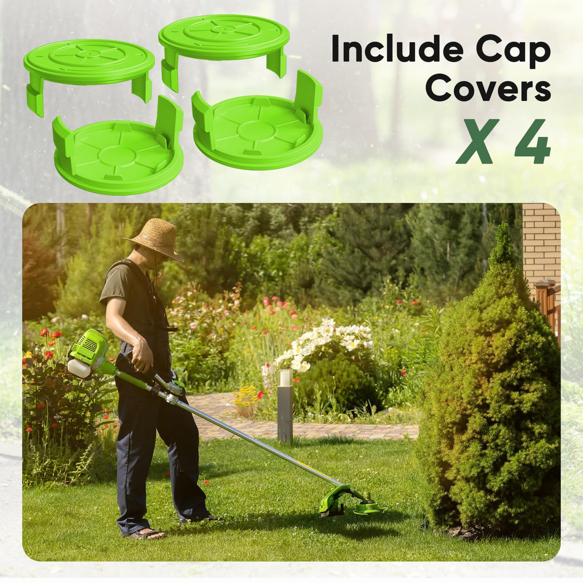 Premium PA6 nylon cap for heat and abrasion resistance on Greenworks