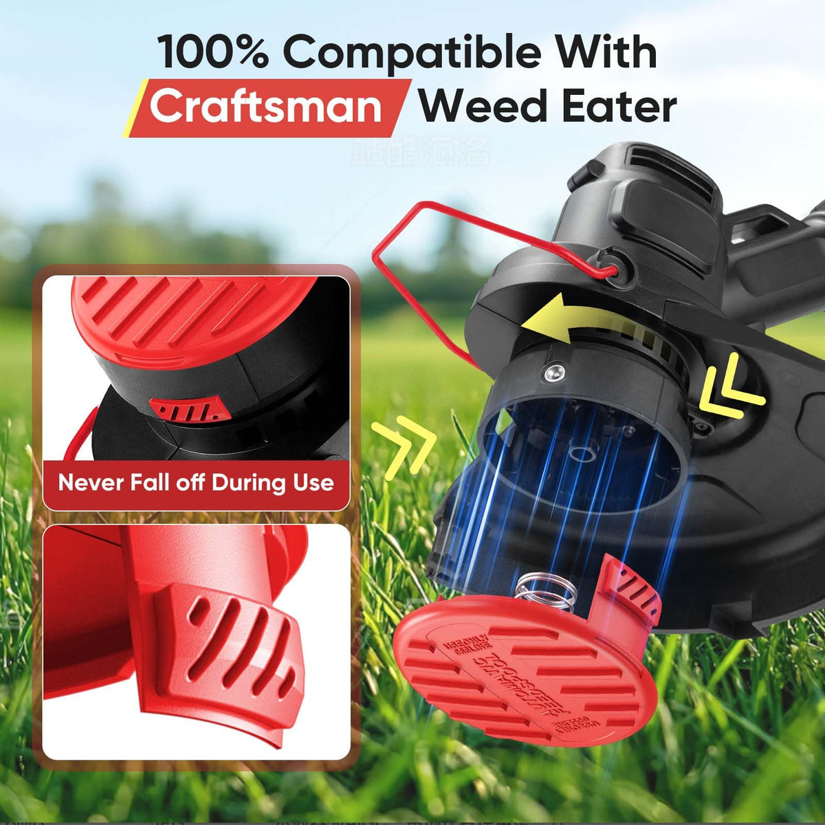 YWTESCH spool cap features a non slip design to stay put during use