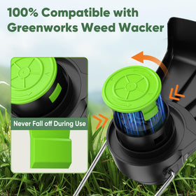 4-pack YWTESCH cap ready for Greenworks cordless weed wacker