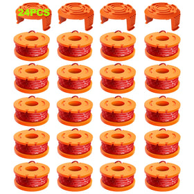 YWTESCH Worx spool line front view with 24 pack ready for quick refills