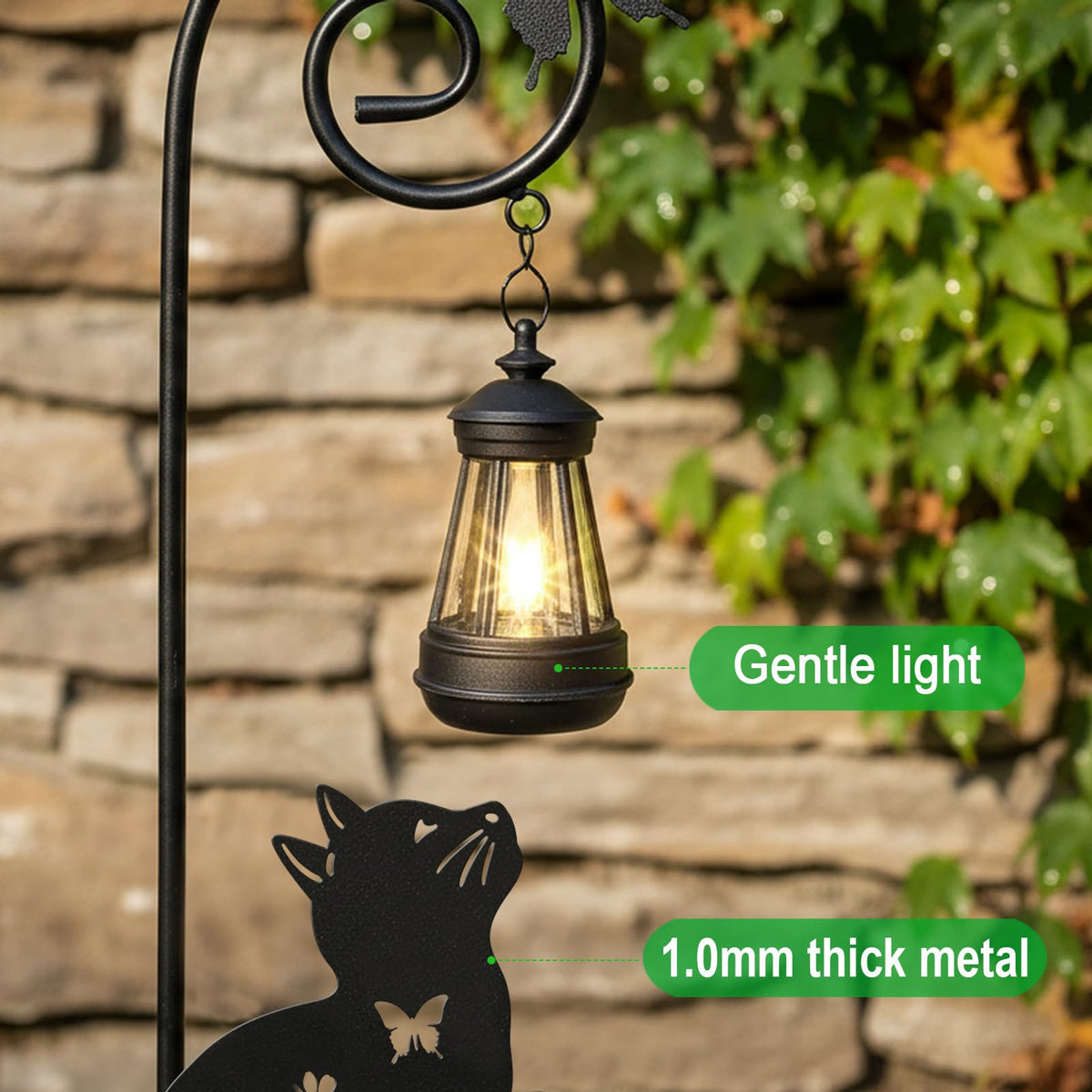 YY Gardenia garden silhouette cat decor adds subtle elegance and interest.