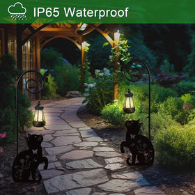 YY Gardenia outdoor solar lighting stake powers automatically at sundown.
