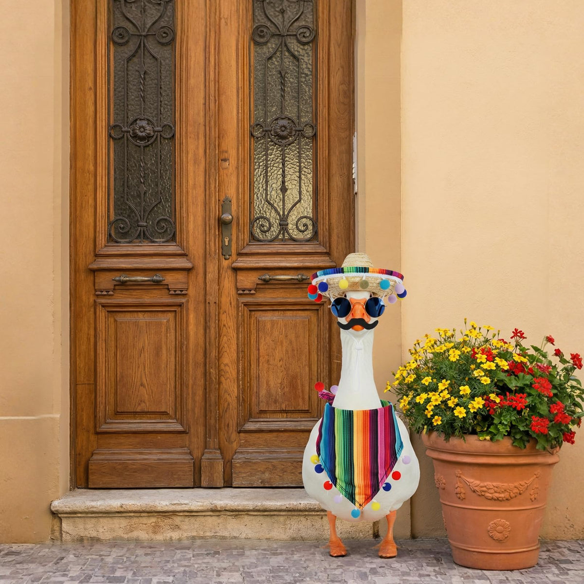 Yymobt Mexican porch goose outfit complete set enhances curb appeal.