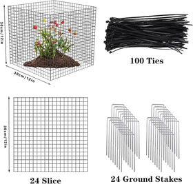 YYRZZ garden scene shows beans protected from rabbits with open mesh