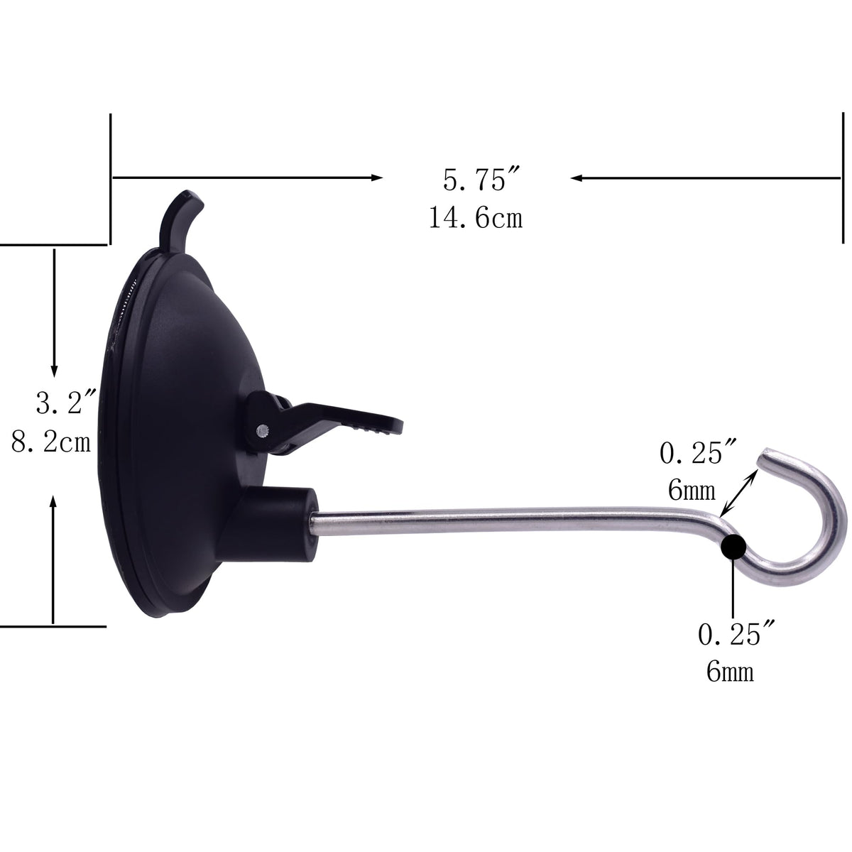 YYST suction cup lever close-up shows secure grip on smooth glass surfaces