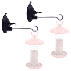 YYST window suction cup hanger front view ready to hold bird feeders