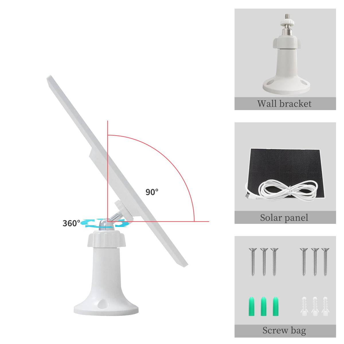 YYTDDUUU solar panel kit includes stand and screws for simple installation