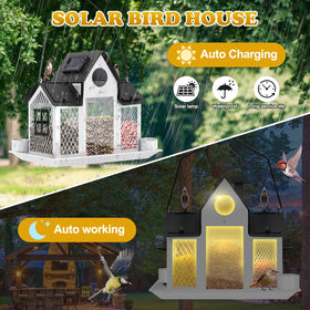YYWMWM solar bird feeder metal-construction underscores durability and squirrel resistance in all weather.