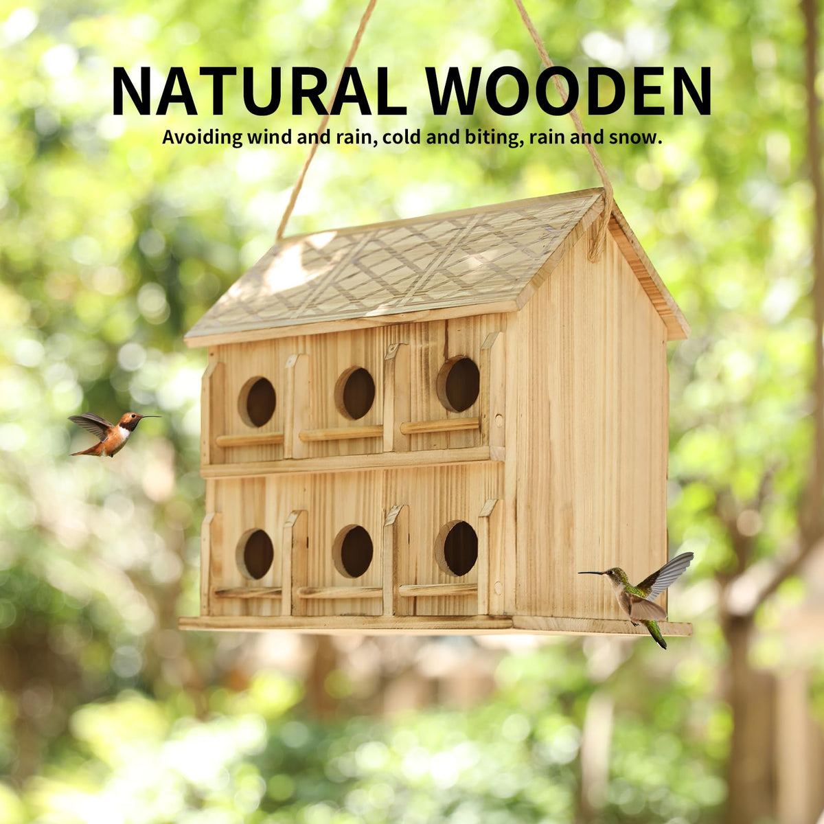 YYYUAN bird house with mounting hook for versatile placement