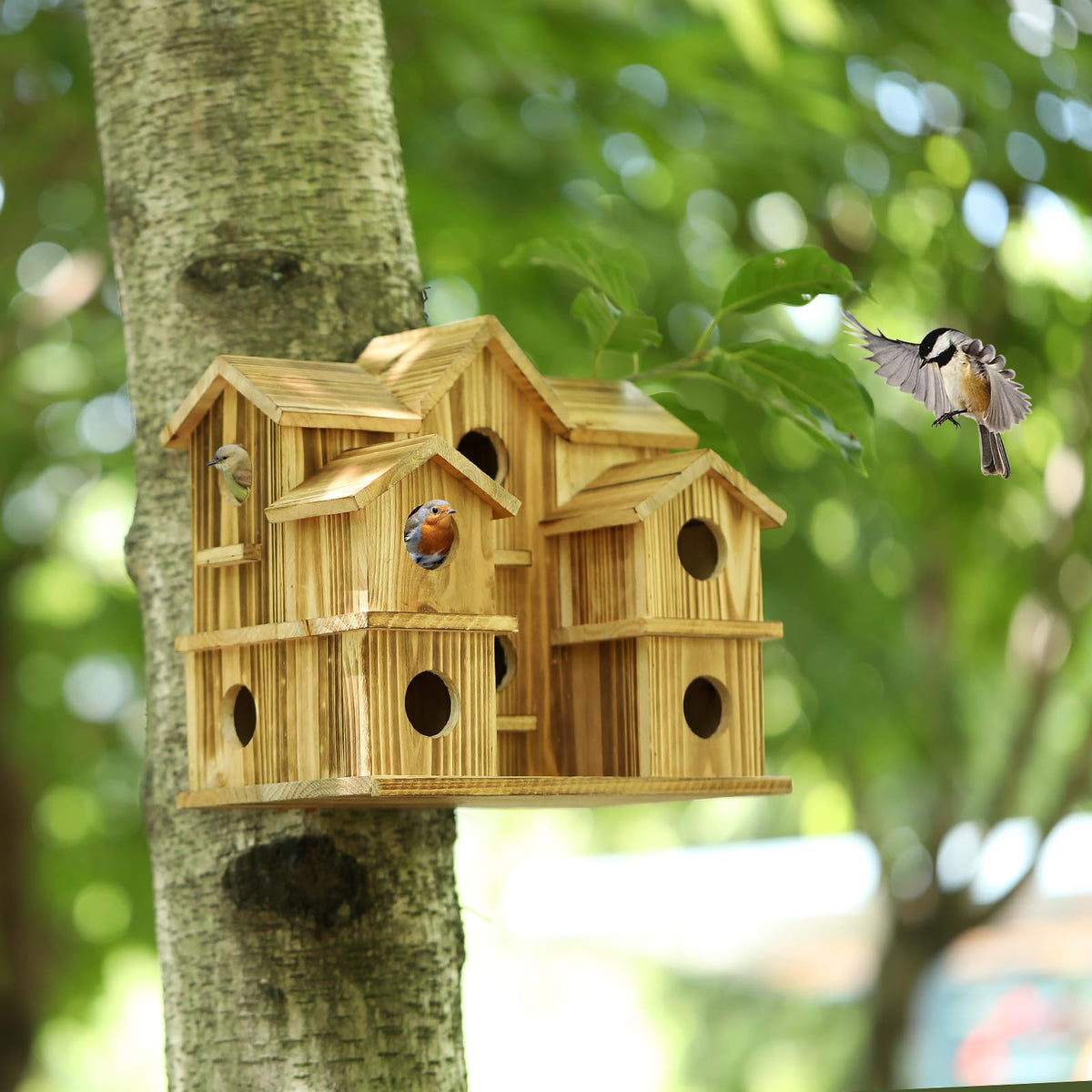 YYYUAN garden display with birds adds color to outdoor decor.
