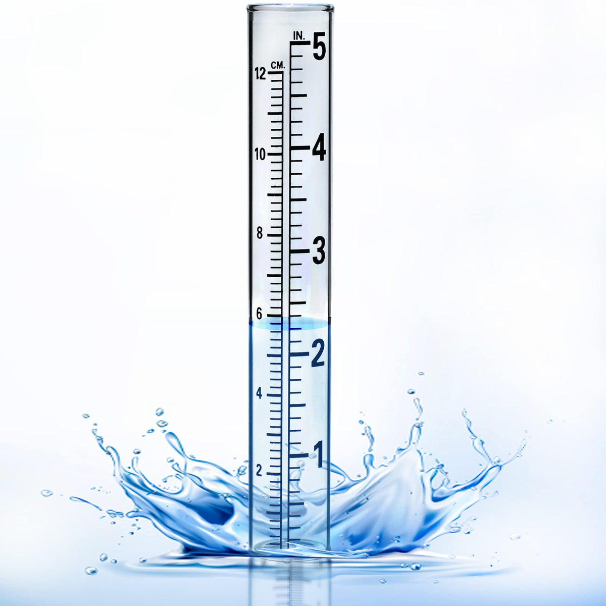 YZDTECH plastic rain gauge tube, clear numerals for quick garden measurements.