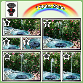Yzert solar fountain with 4000mAh battery powers hours after sunset.