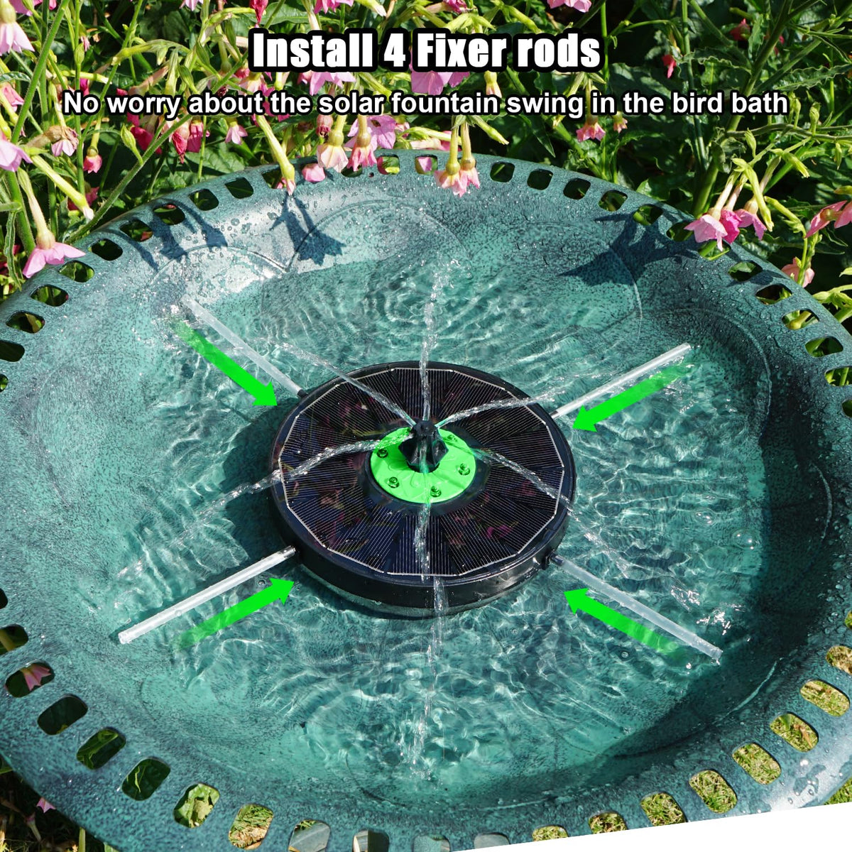 Yzert anti-drift design keeps the spray steady around the bird bath.