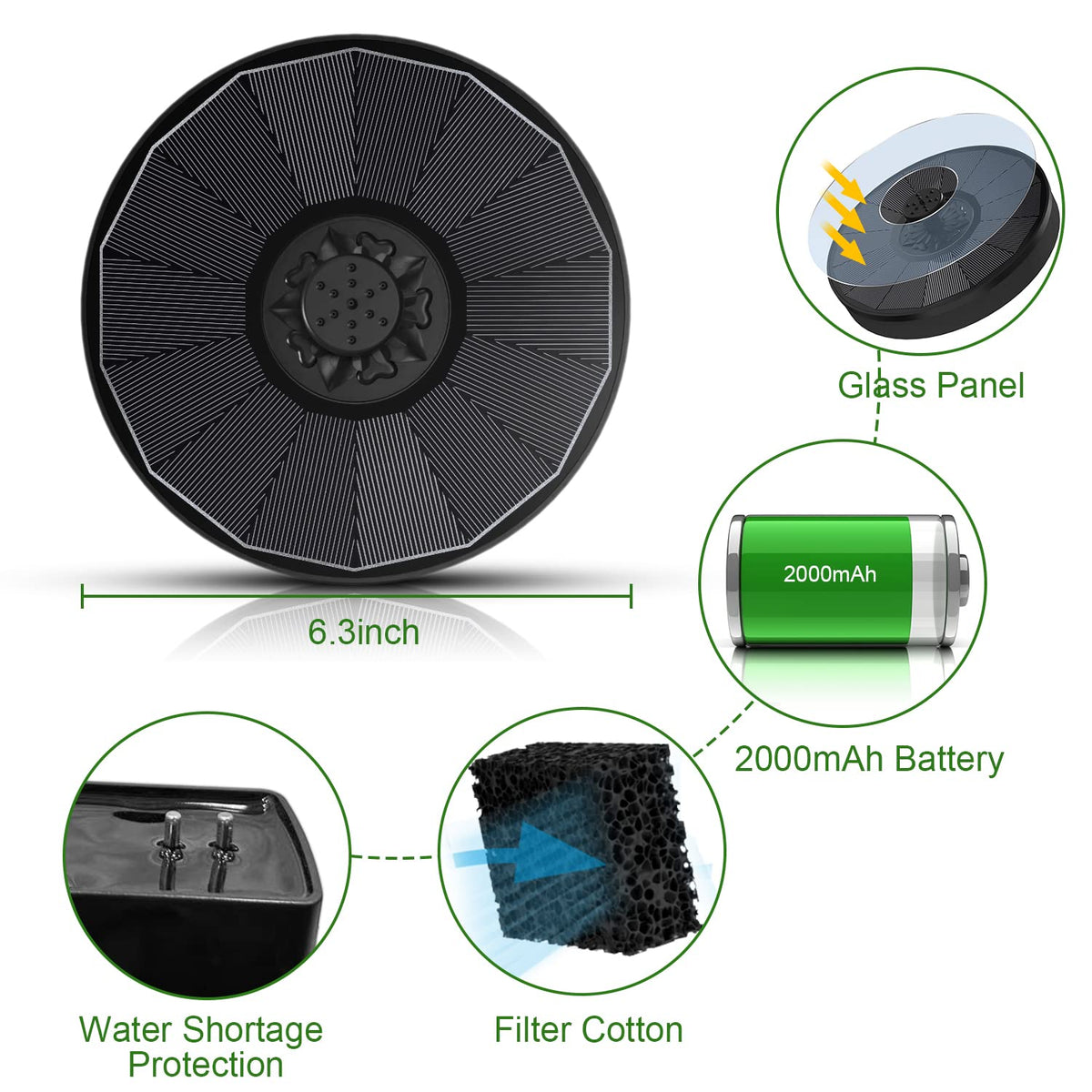 Yzert anti-drift fixed rods stabilize fountain in windy outdoor setups