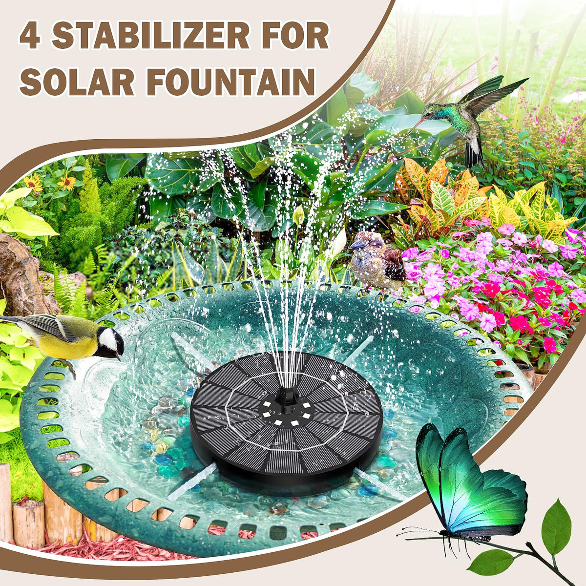 Yzert fountain powered by 2200mAh battery enables after-dusk use