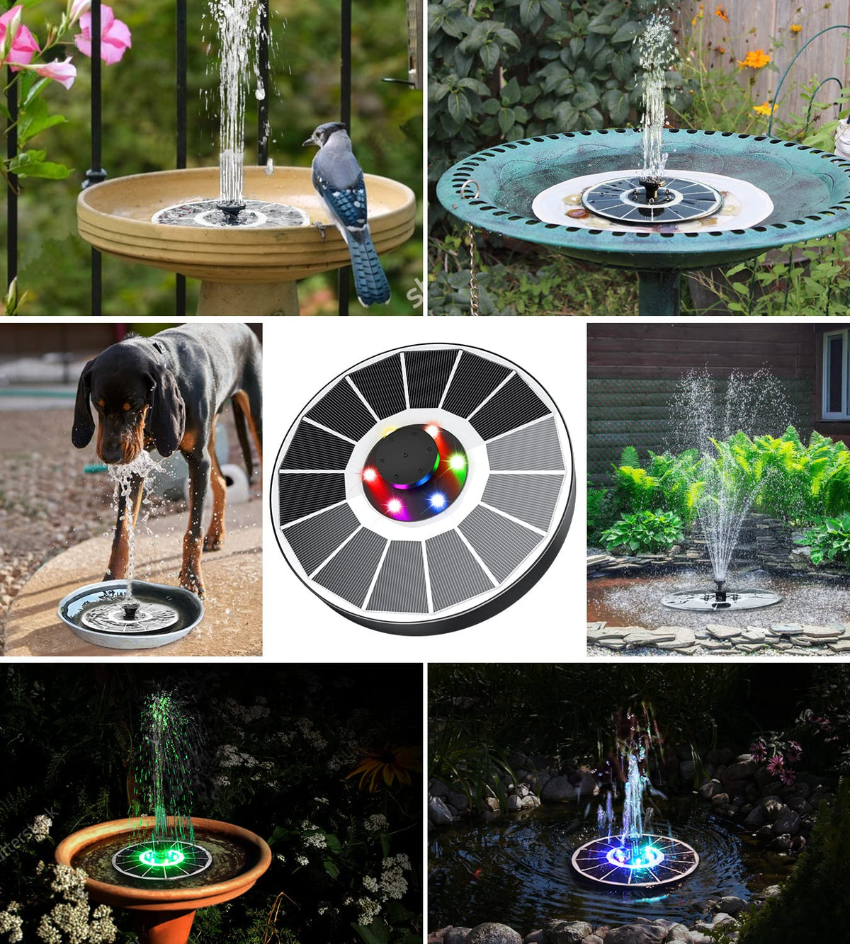Yzert fixed rods stabilize the fountain for a stable bird bath experience.