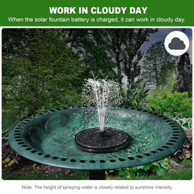 Yzert glass-panel solar fountain highlights clear water spray for birdbaths