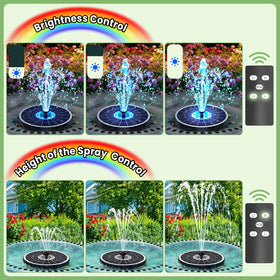 Yzert fountain with colorful LED lights enhances evening garden ambience and visibility.