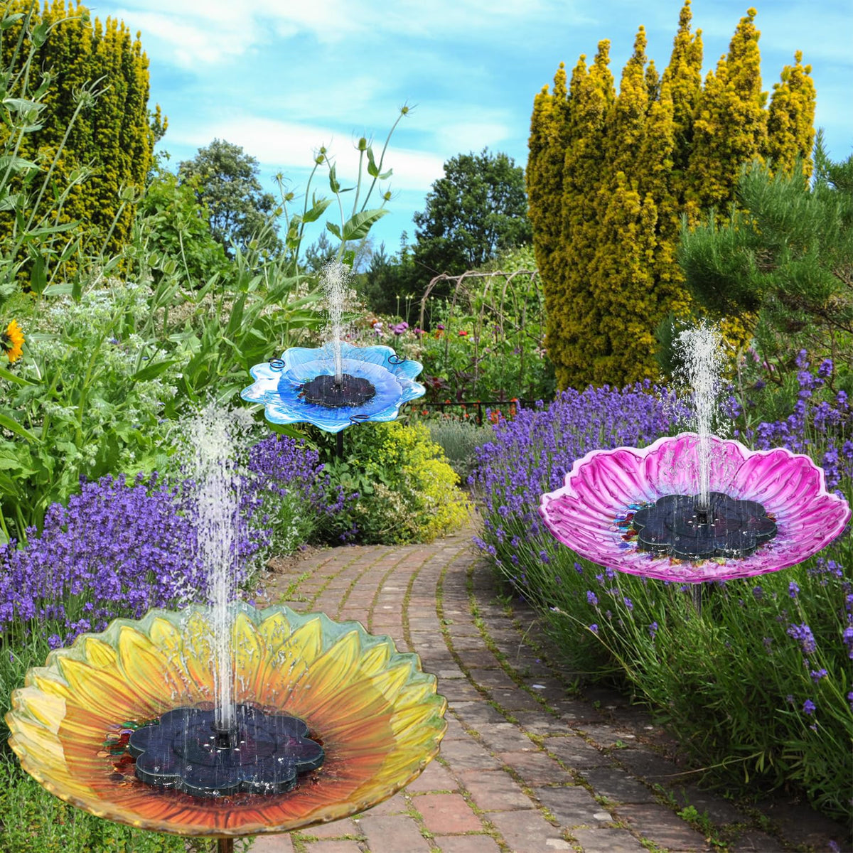 Yzert outdoor bird bath setup for garden or patio use