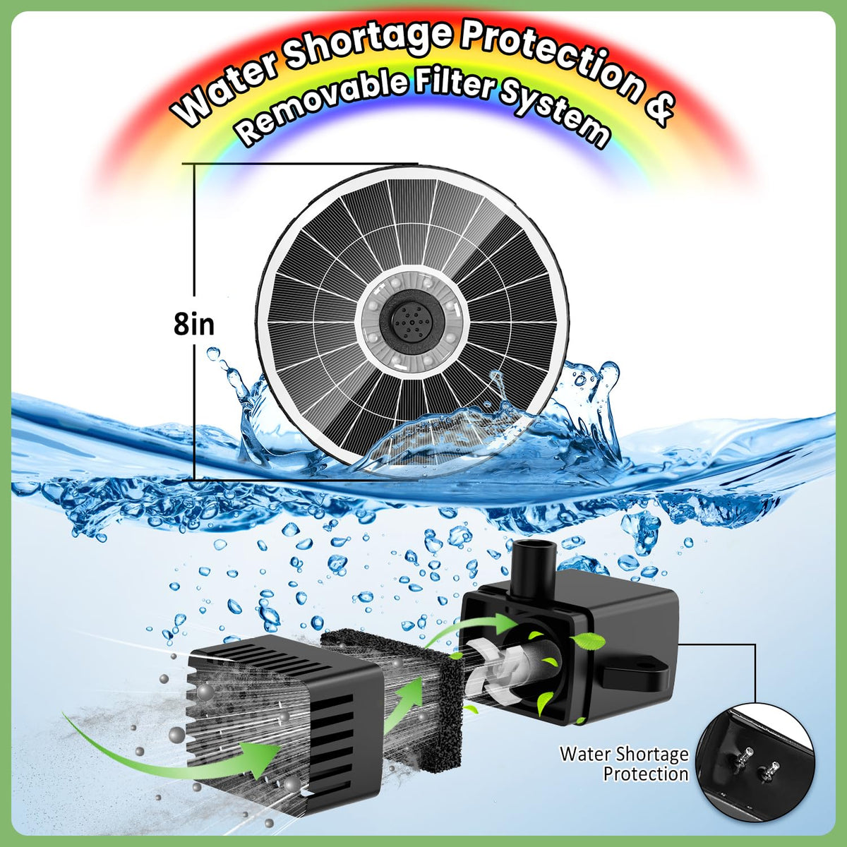 Yzert remote control enables easy water-height and lighting adjustments during setup.