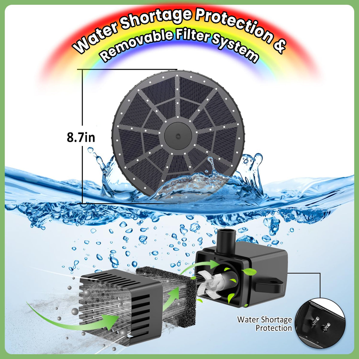 Yzert seven-nozzle set offers diverse spray styles for ponds and gardens.