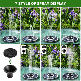 Yzert fountain with 2000mAh battery backup extending operation on cloudy days