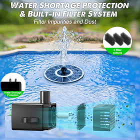 Yzert solar fountain 2200mAh battery enables longer nighttime operation