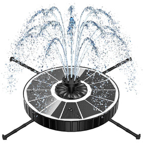 Yzert solar fountain showing 3-level height adjustment for versatile outdoor display.